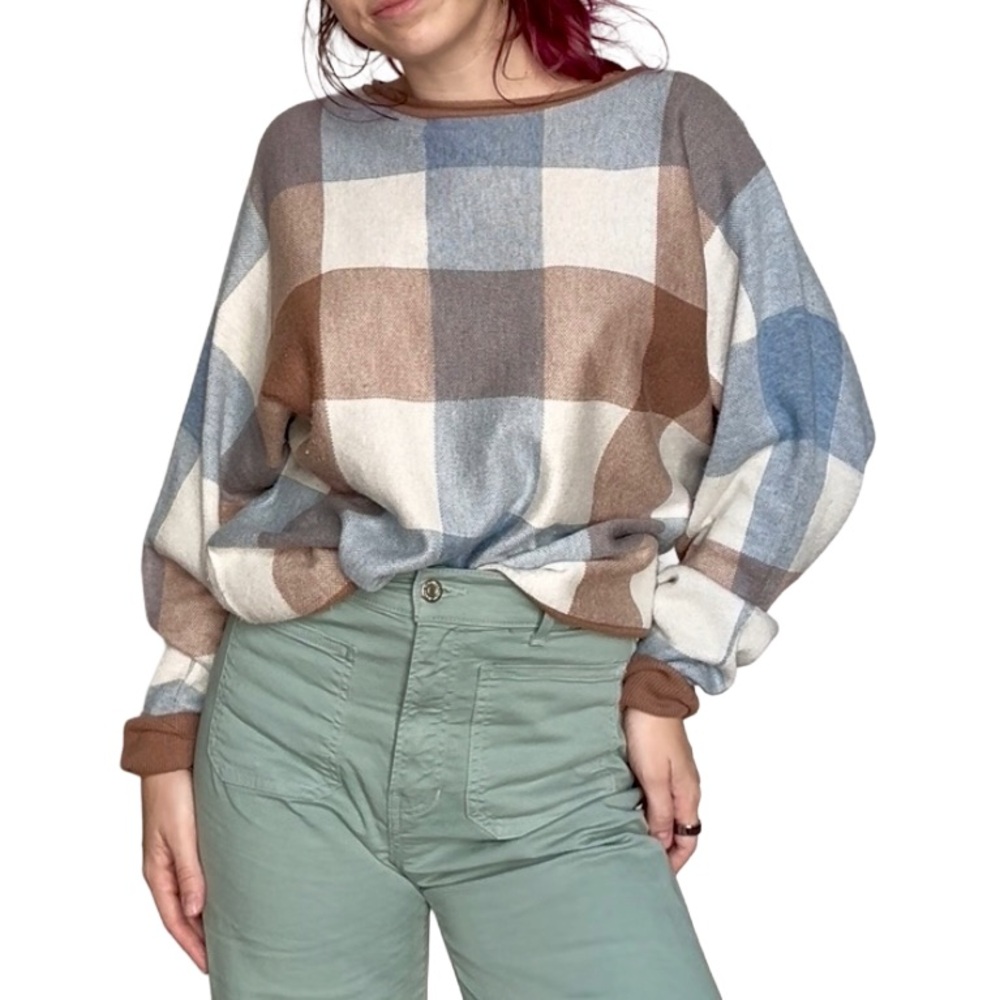 Cynthia Rowley Brown and Gray Knit Top